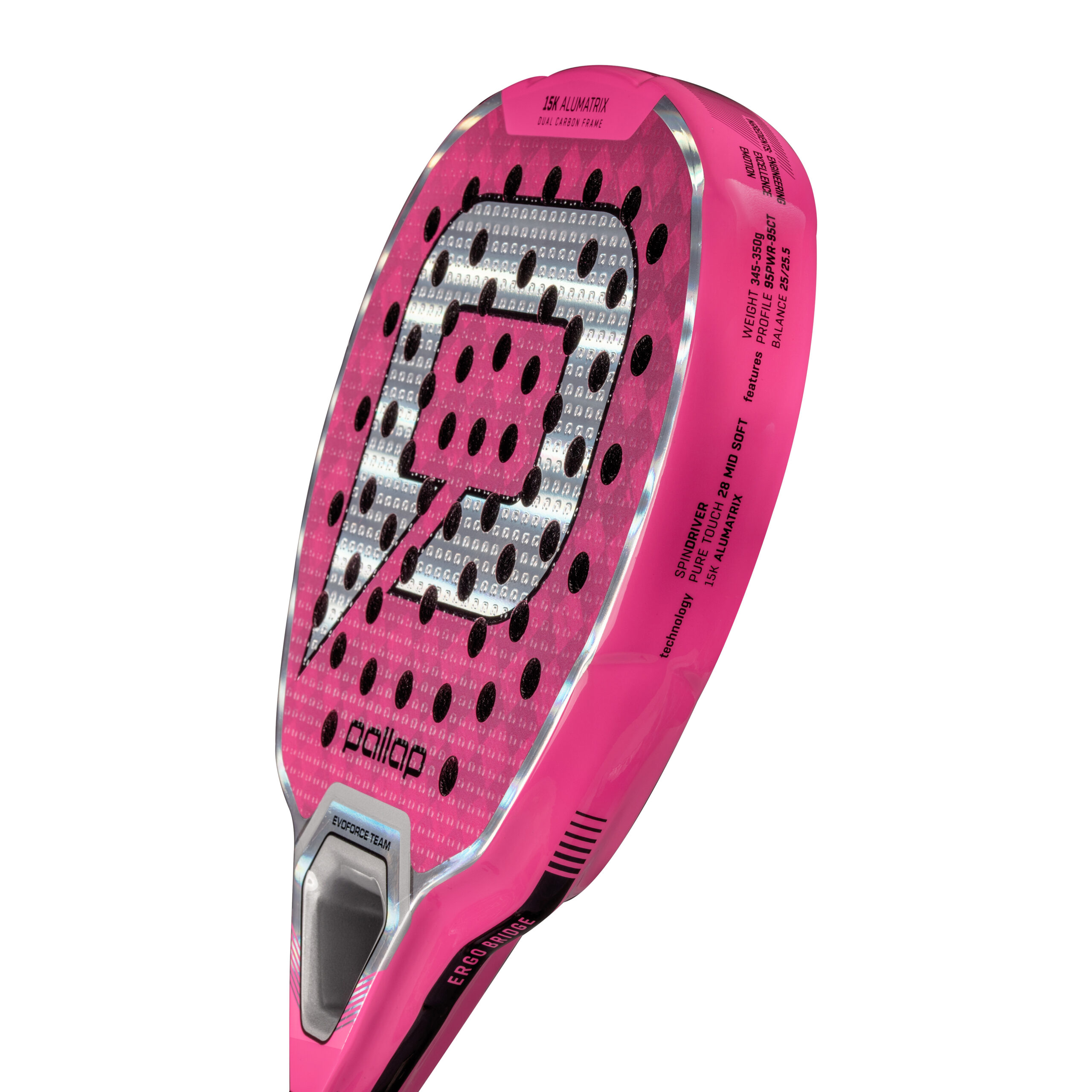 Pala de Pádel Evoforce Team Pink Pallap Carbono 15K - Imagen 5